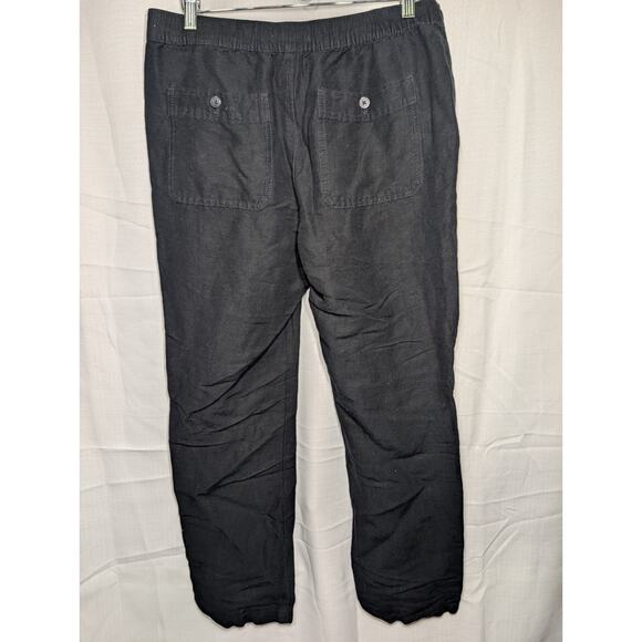 Cubavera Mens Linen Blend Core Drawstring Pants Sz Medium Jet Black Comfort - Picture 3 of 4